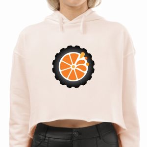 Orange Autos Splash Tire - Women's Crop Hoodie